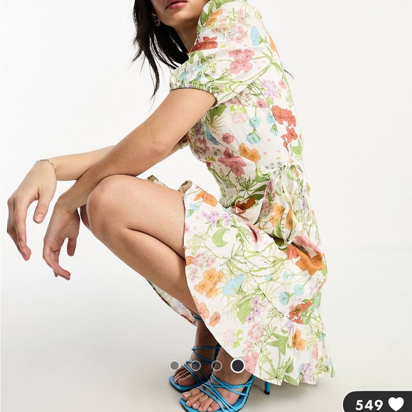 & other stories linen floral dress EU40/US8 - Picture 3 of 8